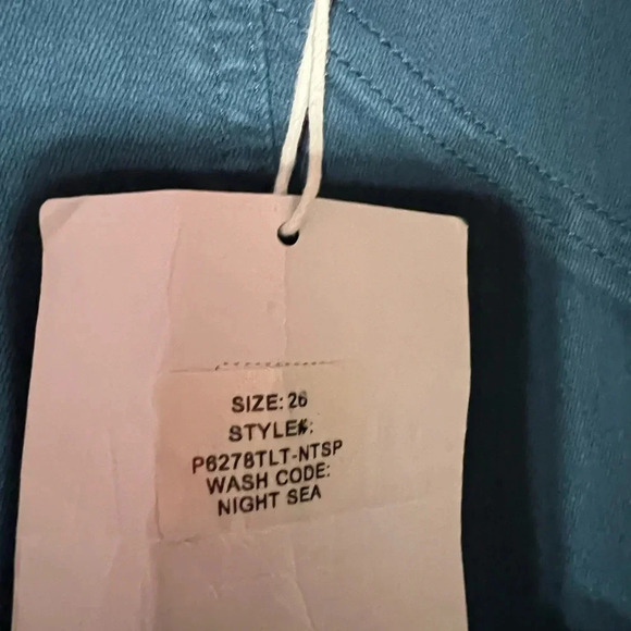 Pistola Skinny Denim Jean Night Sea Teal Blue Silver Hardware NWT Size 26 - Picture 5 of 5